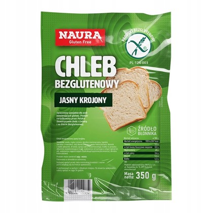 Naura chleb bezglutenowy jasny krojony 350g