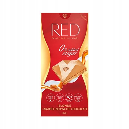 RED biała czekolada z karmelem 85g bez glutenu