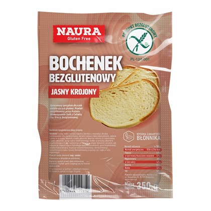 Naura chleb bezglutenowy bochenek jasny 350g