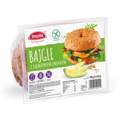 INCOLA bajgle z SIEMIENIEM bezglutenowe (2x95g)